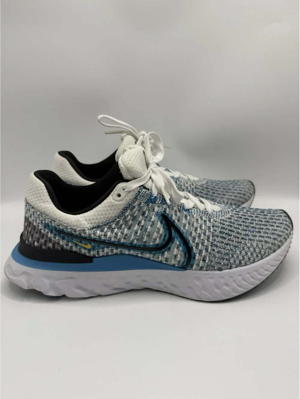 Nike React Infinity Run Flyknit 3 White Blue Orbit Running Shoes Men's Size 9